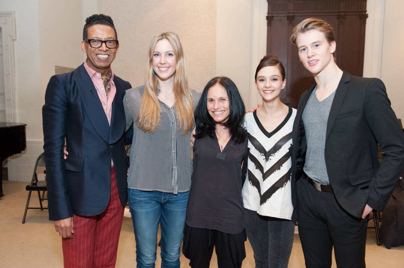 Pictured from Left to Right: Fashion designer B Michael, choreographer Andrea Schermoly, Barbara Brandt, NYCB dancers Lauren Lovette and Chase Finlay